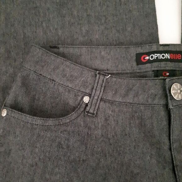 2/$35 Sale OPTION Elle 3/4 Cropped Wide legged pants Sz 4 (4-6) Grey - Picture 3 of 11